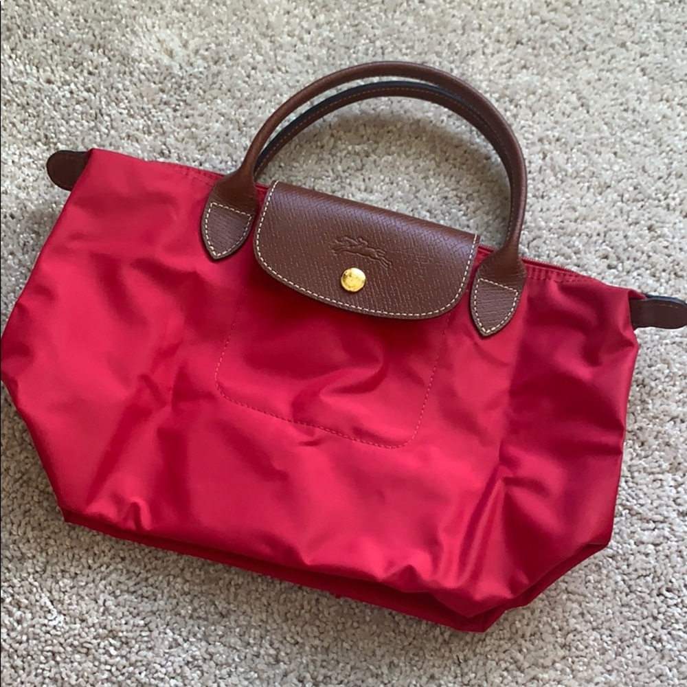 Red Small Longchamp Short Handle